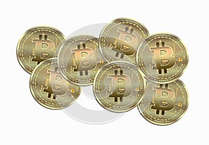 Bitcoin coin isolated on white background