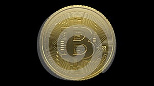 Bitcoin coin made of gold