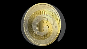 Bitcoin coin made of gold