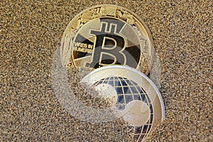 Bitcoin Coin and Ripple Coin Cryptocurrency