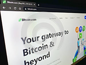 Bitcoin.com main web page on computer screen