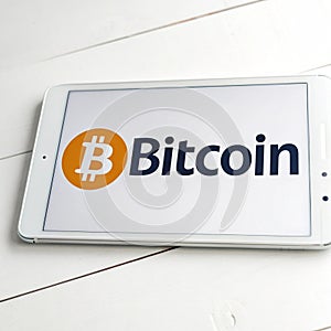 Bitcoin concept isolated on white background photo