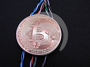 Bitcoin connected with twisted data cables