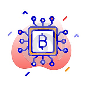 Bitcoin cpu, cpu mining, fpga mining, cpu fully editable vector icons