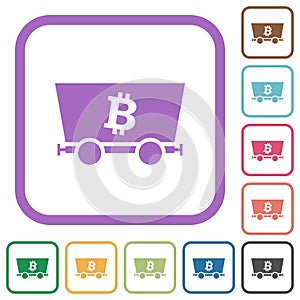 Bitcoin criptocurrency mining simple icons