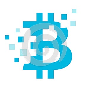 Bitcoin crypto currency crash concept icon