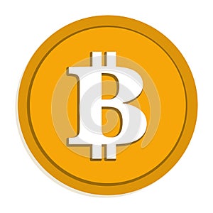 Bitcoin crypto logo isolated, gold bit coin cryptocurrency graphic design, digital currency, decentralized finance symbol, mining