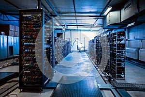 Bitcoin and crypto mining farm. Big data center photo