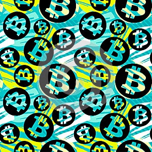 Bitcoin crypto trade seamless pattern