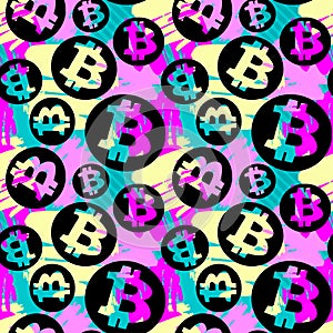 Bitcoin crypto trade seamless pattern