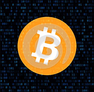Bitcoin cryptocurrency. Abstract binary background