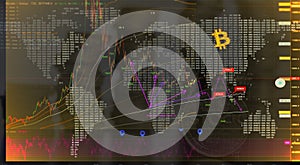 Bitcoin cryptocurrency blockchain technology abstract background