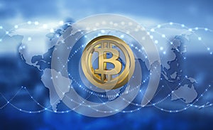 Bitcoin cryptocurrency blockchain technology abstract background
