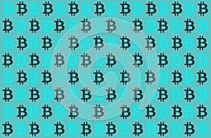 Bitcoin cryptocurrency blue background