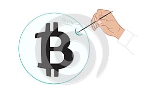 Bitcoin cryptocurrency bubble concept