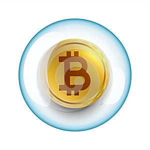 Bitcoin cryptocurrency bubble market speculation concept background