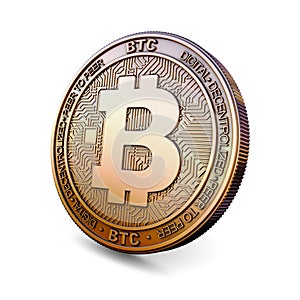 Bitcoin - Cryptocurrency Coin. 3D rendering