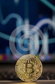 Bitcoin cryptocurrency coin macro concept