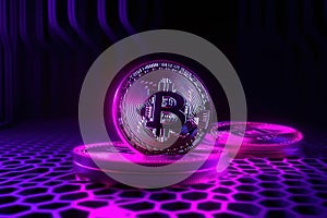 Bitcoin Cryptocurrency Digital Bit Coin BTC Currency Technology Business Internet Concept