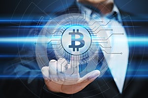 Bitcoin Cryptocurrency Digital Bit Coin BTC Currency Technology Business Internet Concept photo