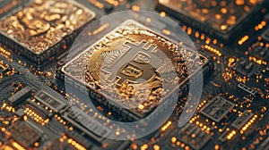 Bitcoin Cryptocurrency Digital Technology Network with Hardware and Finance Security Innovations