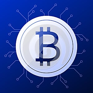 Bitcoin Cryptocurrency Flat Illustration