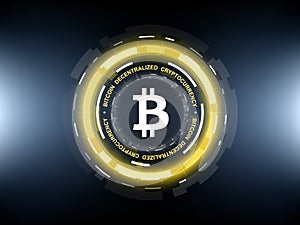 Bitcoin cryptocurrency futuristic circle vector illustration