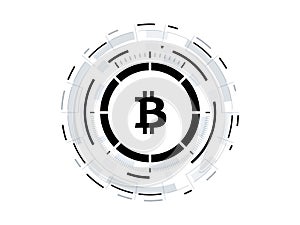 Bitcoin cryptocurrency futuristic circle vector illustration