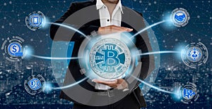 Bitcoin and cryptocurrency investing concept photo