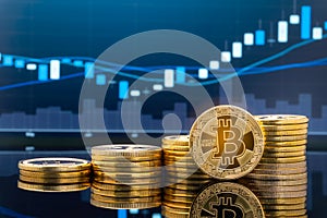 Bitcoin and cryptocurrency investing concept. photo