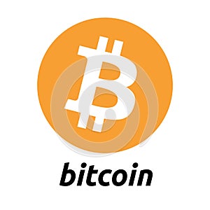 Bitcoin cryptocurrency logo, golden background
