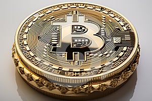 Bitcoin and Cryptocurrency Symbolizing the Evolution of Online Commerce and Financial Technology, generative Ai