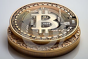 Bitcoin and Cryptocurrency Symbolizing the Evolution of Online Commerce and Financial Technology, generative Ai