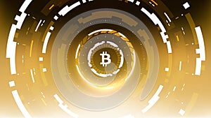 Bitcoin Cryptocurrency Vector Illustration Futuristic Design