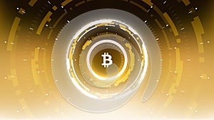 Bitcoin Cryptocurrency Vector Illustration Futuristic Design