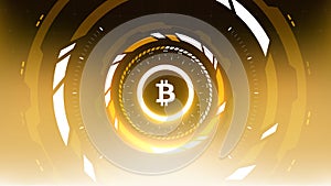 Bitcoin Cryptocurrency Vector Illustration Futuristic Design