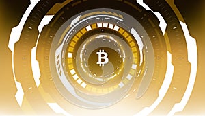 Bitcoin Cryptocurrency Vector Illustration Futuristic Design