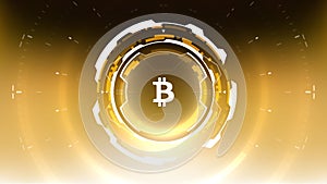 Bitcoin Cryptocurrency Vector Illustration Futuristic Design