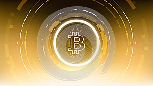 Bitcoin Cryptocurrency Vector Illustration Futuristic Design