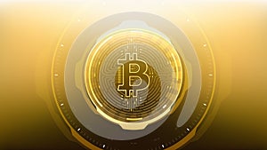 Bitcoin Cryptocurrency Vector Illustration Futuristic Design