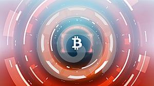 Bitcoin Cryptocurrency Vector Illustration Futuristic Design