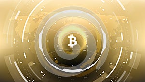 Bitcoin Cryptocurrency Vector Illustration Futuristic Design