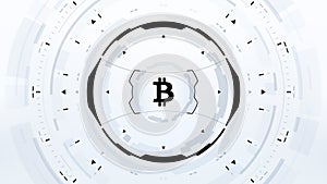 Bitcoin Cryptocurrency Vector Illustration Futuristic Design