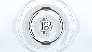 Bitcoin Cryptocurrency Vector Illustration Futuristic Design