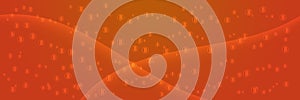 Bitcoin Cryptocurrency Website Header on Red Orange  Gradient