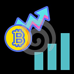 Bitcoin cryptography over black background illustration