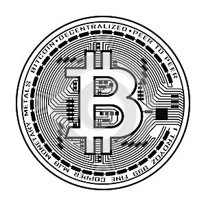 Bitcoin Currency in Black and White photo