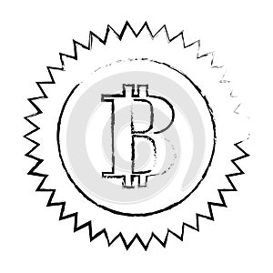 bitcoin currency digital symbol, logotype of cash