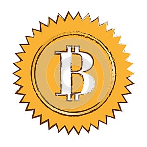 bitcoin currency digital symbol, logotype of money