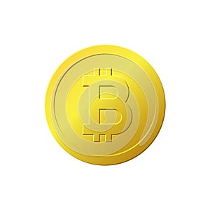 Bitcoin currency gold coin icon, Financial digital money sign, Cryptocurrency logo, Banking and blockchain concept